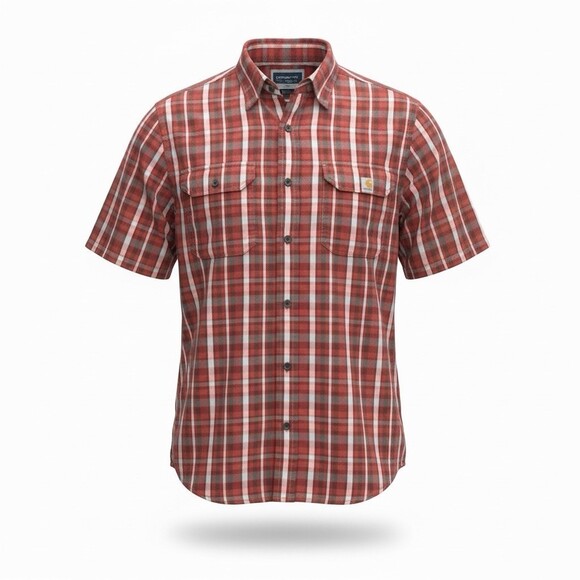 Carhartt Other - Carhartt Men's LT Loose Fit Plaid Short Sleeve Button Down Cotton
